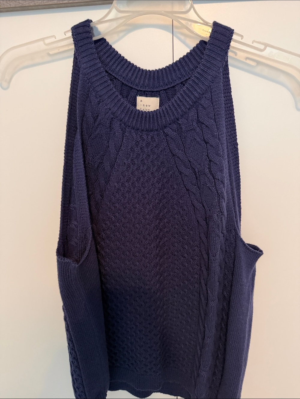 a new day Navy Cable Knit Sleeveless Tank Top